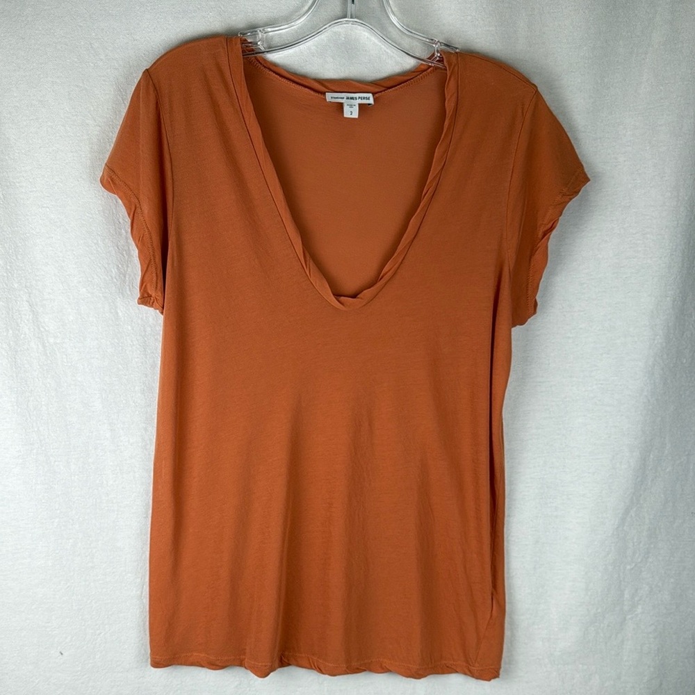 James Perse Sheer Slub Casual V-Neck - EUC!